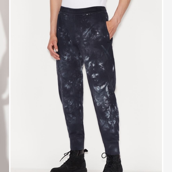 Armani Exchange Tie Dye Cotton Jersey Fleece Sweatpants